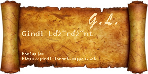 Gindl Lóránt névjegykártya